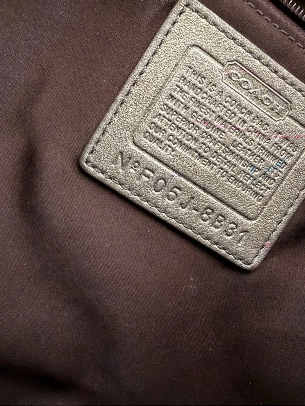 Coach 8B31 Brown Purse.